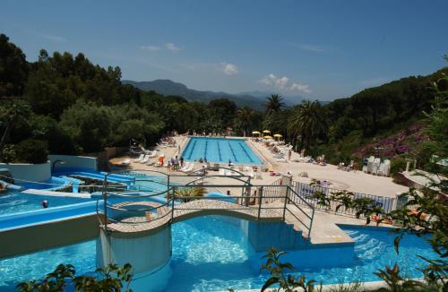 a view of a pool at a resort at Camping Village Rosselba Le Palme in Portoferraio