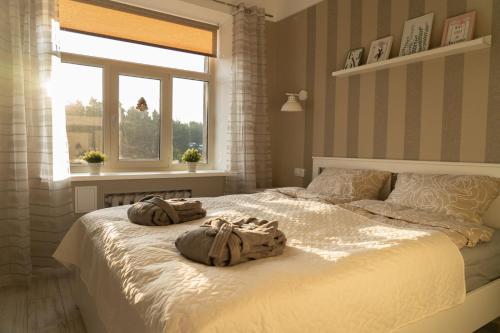 Кровать или кровати в номере ALFA apartment