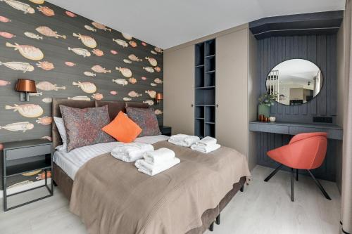 En eller flere senger på et rom på Lion Apartments - Monte Carlo Deluxe with parking