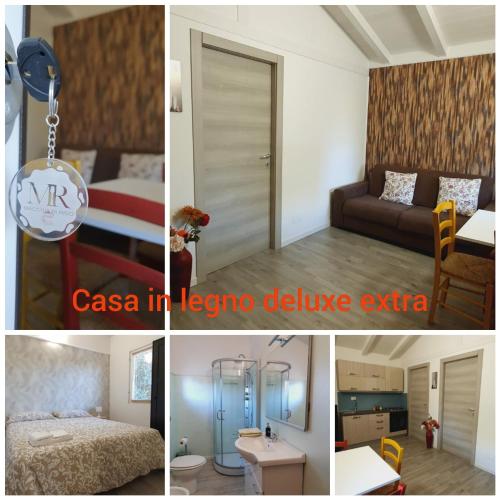 a collage of photos of a hotel room with a bed and a room at Agriturismo Macchia di Riso in Nova Siri Marina
