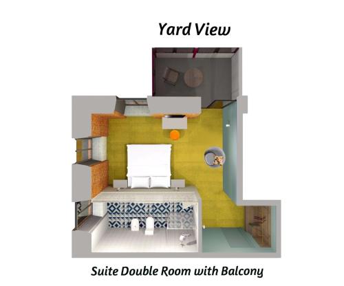 a floor plan of a small room with a bathroom at Four Rooms City in Kharkiv
