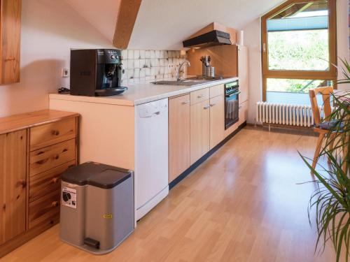 cocina con nevera y encimera en Apartment in G tenbach with nearby forest en Furtwangen
