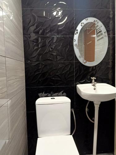 a bathroom with a white toilet and a sink at Tc theme park Guest house in Kuantan