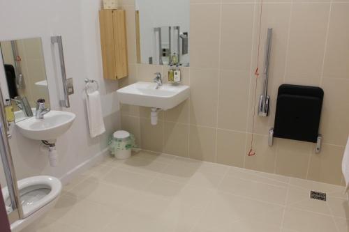 チェルムスフォードにあるThe Compassesの洗面台とトイレ付きのバスルーム