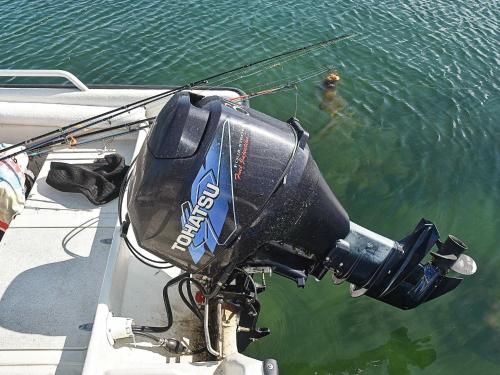 a camera on the side of a boat in the water at 6 person holiday home in Farstad-By Traum in Farstad