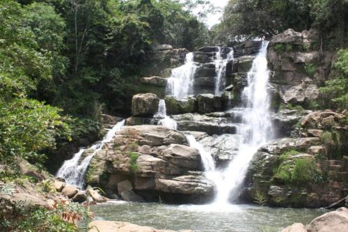 a waterfall in the middle of a river at Casa Ensueño Hogar Boutique in Guaduas