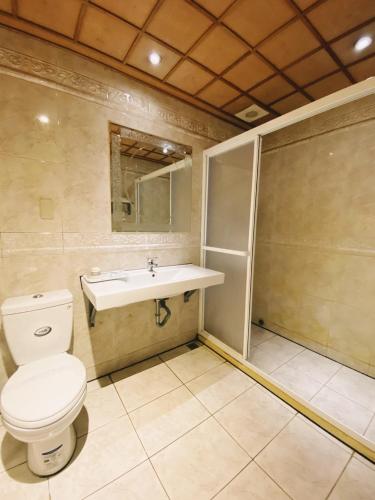 a bathroom with a toilet and a sink at I Live Motel in Kaohsiung