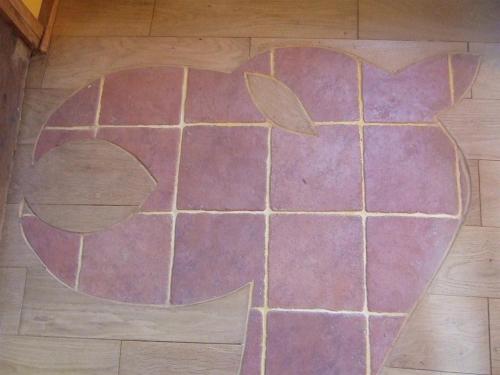 a turtle on the floor of a room at Les Chambres de Pontfol - Chambres d'hôtes - Guest house in Victot-Pontfol