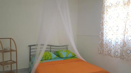 Posteľ alebo postele v izbe v ubytovaní Maison de 2 chambres avec vue sur la mer jardin clos et wifi a Vieux Habitants a 2 km de la plage