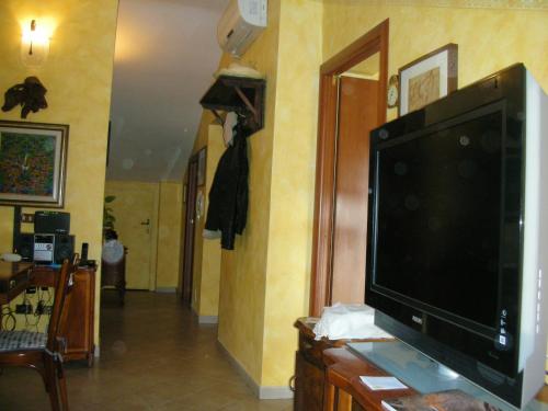 TV o dispositivi per l'intrattenimento presso One bedroom appartement with city view and terrace at Tuscania