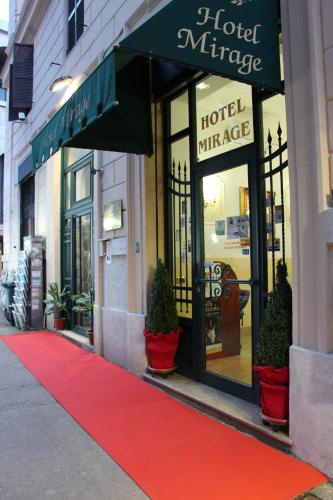 a red carpet in front of a hotel mikeleuticalastery at Hotel Mirage in Rome