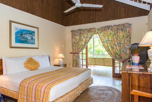 a bedroom with a bed and a window at Villa Viento in St Mary