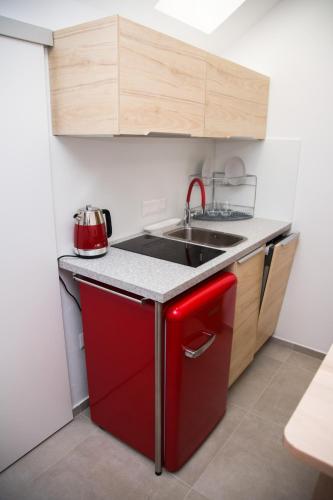 Η κουζίνα ή μικρή κουζίνα στο Snowland Apartmány