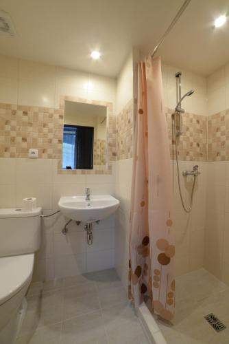 Koupelna v ubytování Penzion Krmelec