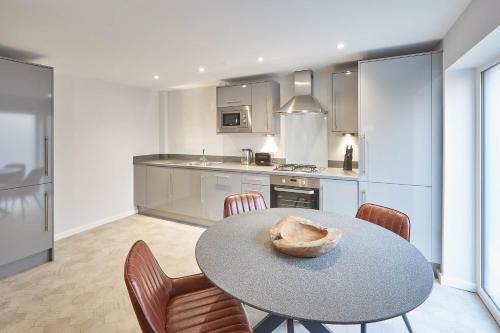 a kitchen with a table with a bowl on it at Host & Stay - Bagdale Rise in Whitby