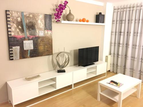 TV i/ili multimedijalni sistem u objektu 3 bedrooms appartement with city view shared pool and jacuzzi at Terrassa