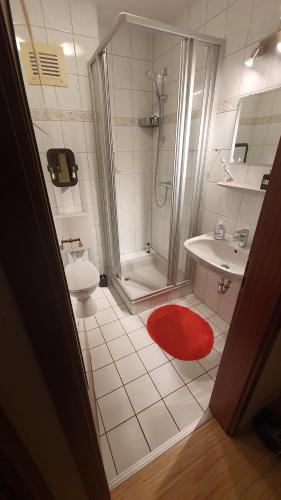 Ванна кімната в Ferienwohnung Witthöhn 8
