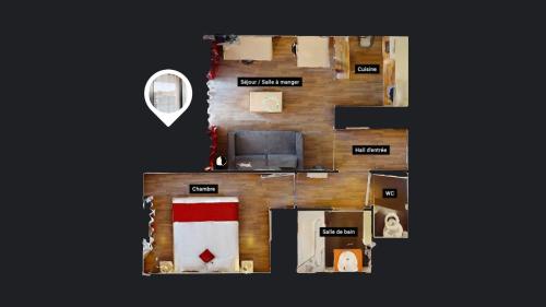 a floor plan of a room with at Alezan Hôtel & Résidence in Toulouse