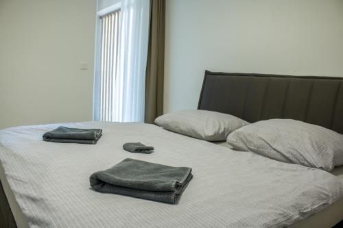 Postel nebo postele na pokoji v ubytování Stream Apartment Bojnice