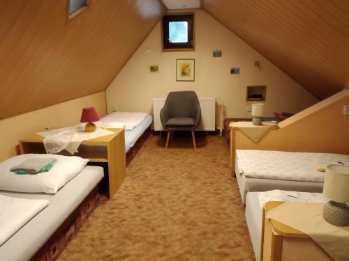 Krevet ili kreveti u jedinici u okviru objekta Ubytování Riegel