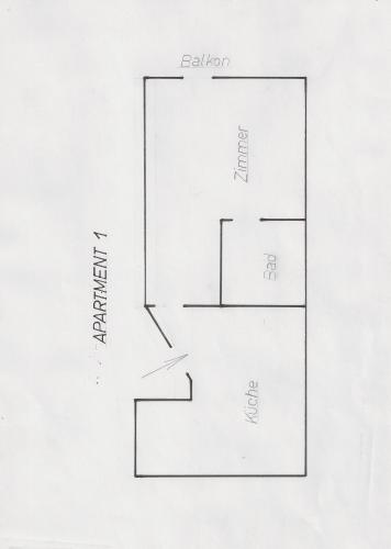 a drawing of a floor plan of a house at Apartment zum Wasserfall in Krakaudorf