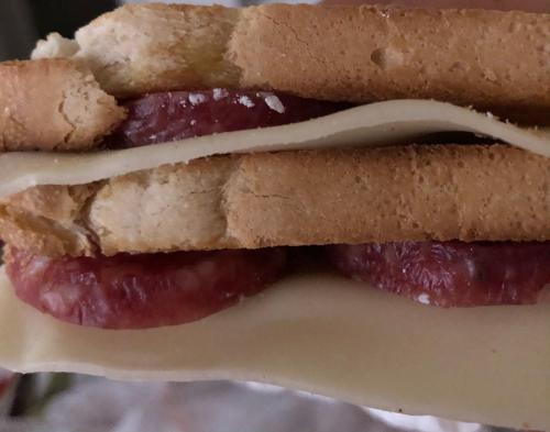 a sandwich with peanut butter and jelly on it at Boutique Hotel Palazzo Corso Umberto in Boiano