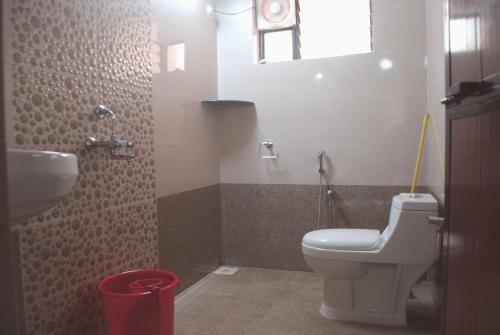 a bathroom with a toilet and a sink at Joe And Marietta's Guesthouse in Calangute