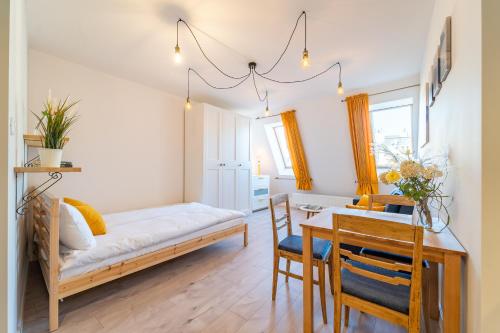 Katil atau katil-katil dalam bilik di Apartamenty Nad Niwką