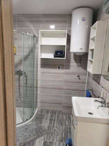 Vannituba majutusasutuses Maksim Delux Apartman