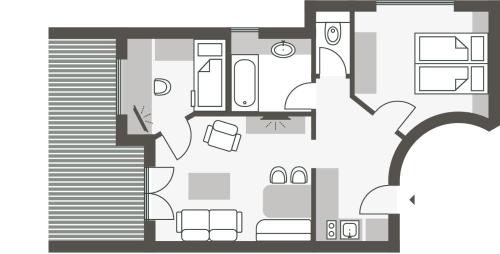 a floor plan of a house at Sammer's Rosenchalet in Tannheim