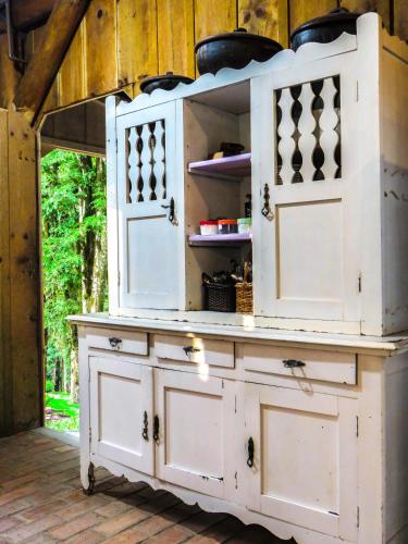 Dapur atau dapur kecil di Rancho do Lucas - Cabana e Chalé