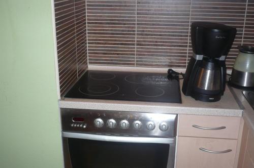 Kuchyň nebo kuchyňský kout v ubytování Nia Családi Apartman