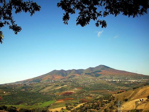 a view of a valley with a mountain in the background at Il Castagneto Hotel in Melfi
