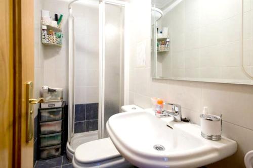 Um banheiro em One bedroom apartement with jacuzzi balcony and wifi at Donostia