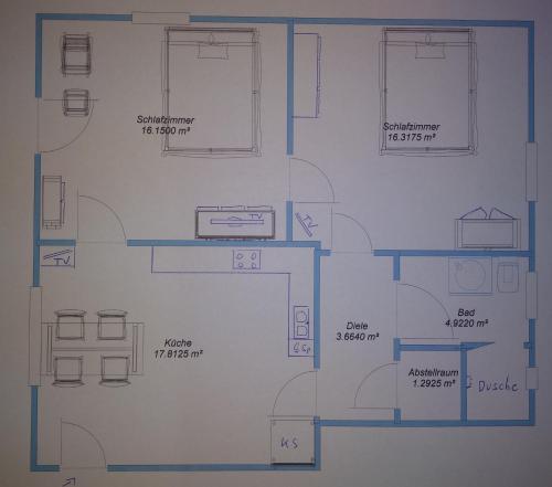 Grundriss der Unterkunft Gästewohnung Schlossblick