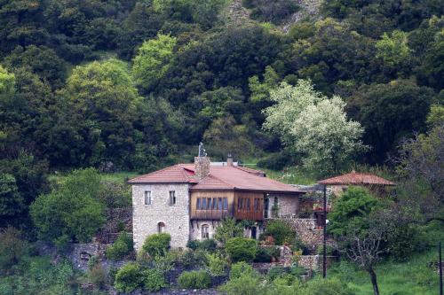 an old house on the side of a mountain at Mpelleiko in Stemnitsa