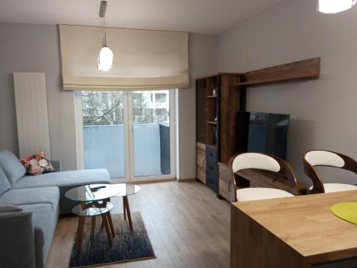 Apartament Skandynawski Premium tesisinde bir oturma alanı