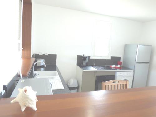 Kuchyň nebo kuchyňský kout v ubytování Appartement cosy Les Trois-Îlets 85 m² jardin verdoyant