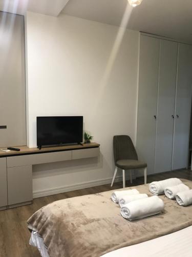 Μια τηλεόραση ή/και κέντρο ψυχαγωγίας στο Guesthouse Sara & Esi