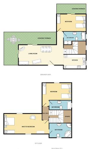 a floor plan of a house at Villa Estia Spartia Kefalonia in Kefallonia