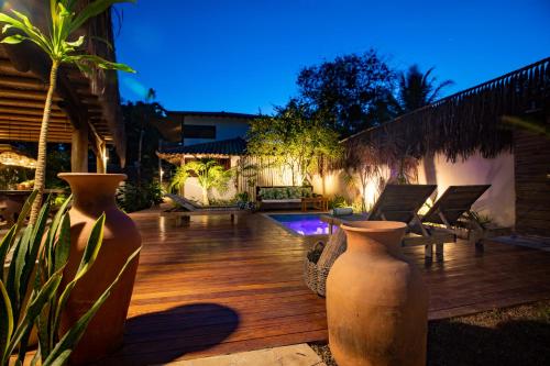 Taman di luar Casa e Pousada Alecrim