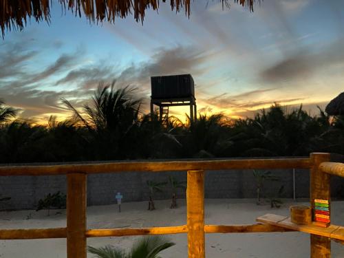 a view of the sunset from the beach at Cabanadu Preá Kite in Prea