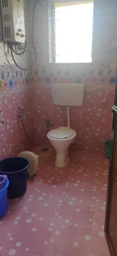 阿利鲍格Gulmohar Cottages - Home Stay in Alibag的一间带卫生间的浴室和窗户。