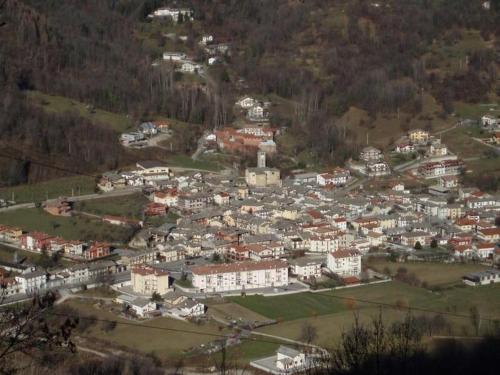 an aerial view of a town with buildings at ALLOGGIO ARCOBALENO in Brossasco