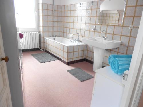 Vonios kambarys apgyvendinimo įstaigoje Maison de 3 chambres avec jardin clos et wifi a Airvault