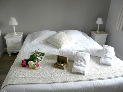 Cama ou camas em um quarto em Maison de 5 chambres avec jardin amenage et wifi a Sainte Catherine a 4 km de la plage