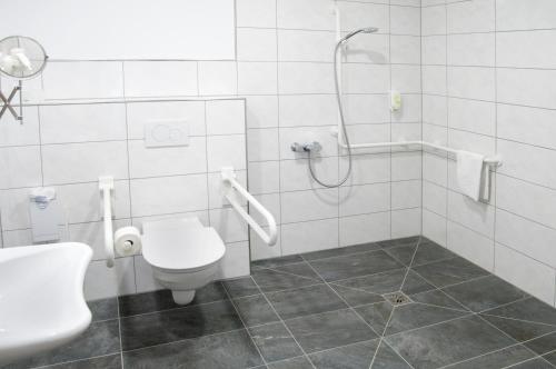 Koupelna v ubytování Hotel Hauer
