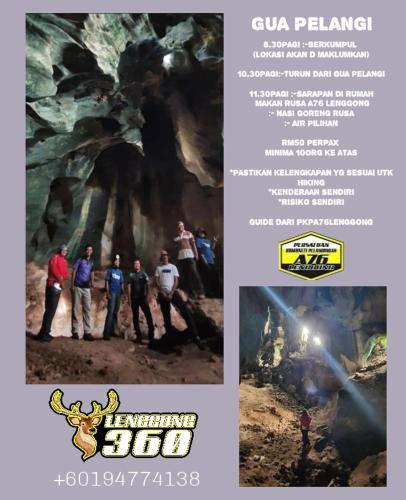 a flyer with a group of people standing in a cave at Branda Kampung Sumpitan Lenggong TIADA SUNGAI in Kampong Ulu Jepai