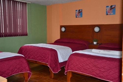 A bed or beds in a room at La Estación Hostal