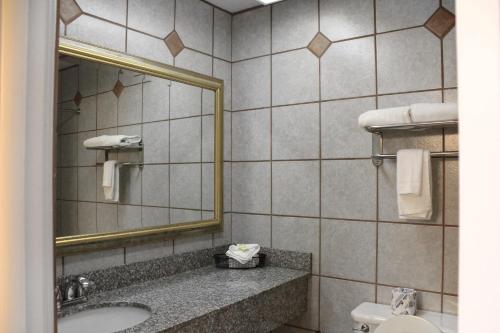 A bathroom at Alpine Inn & Suites Rockford